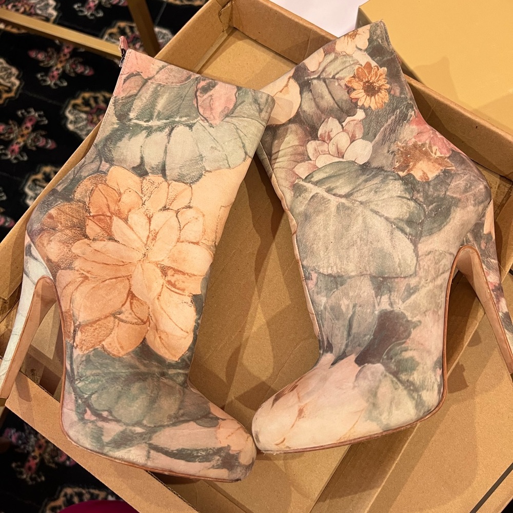 Katheryn Amberleigh floral booties